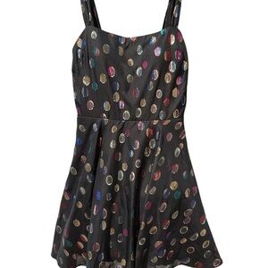 O39 City Studio Black Dress with Metallic Dot Detail